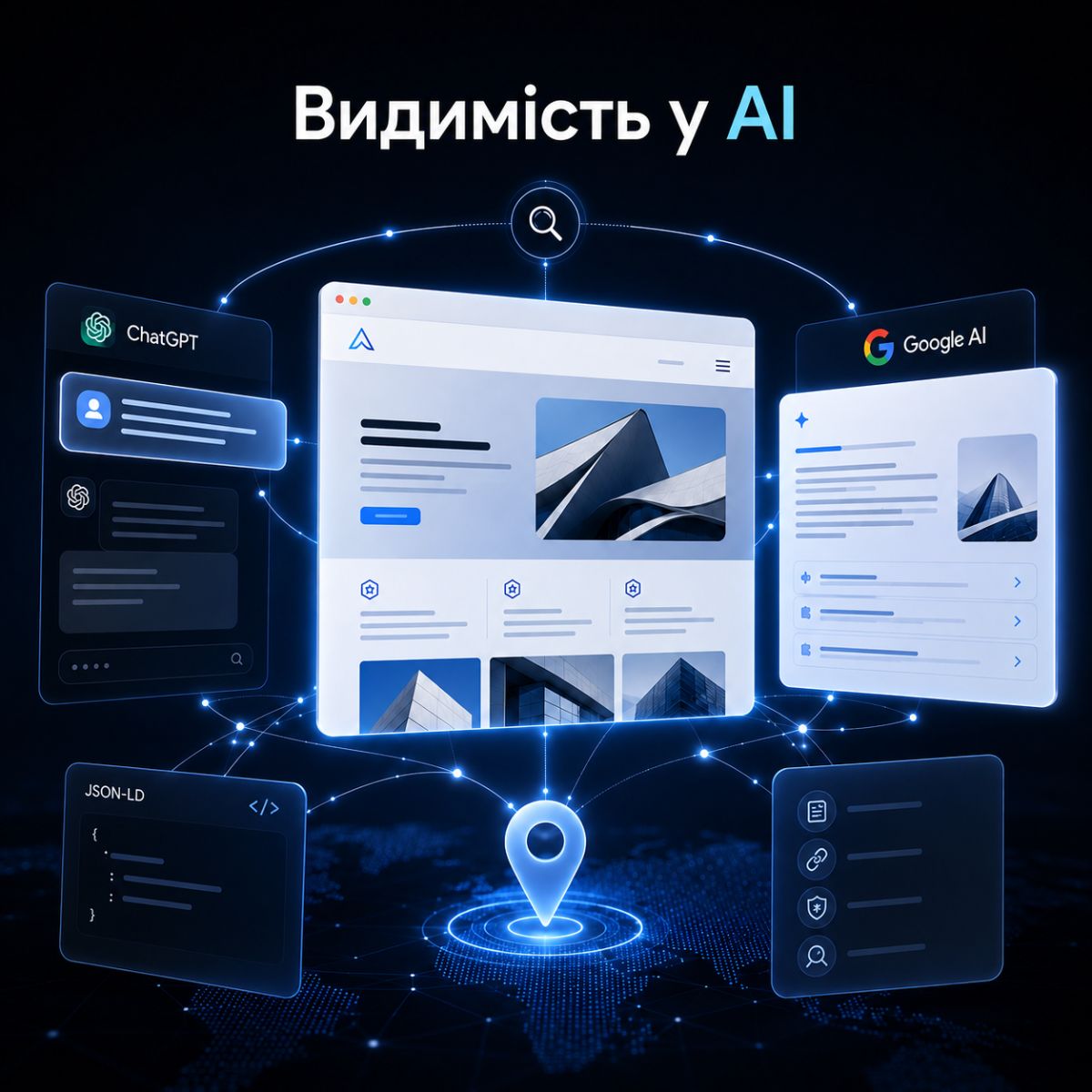 Візуалізація видимості сайту в ChatGPT та Google AI