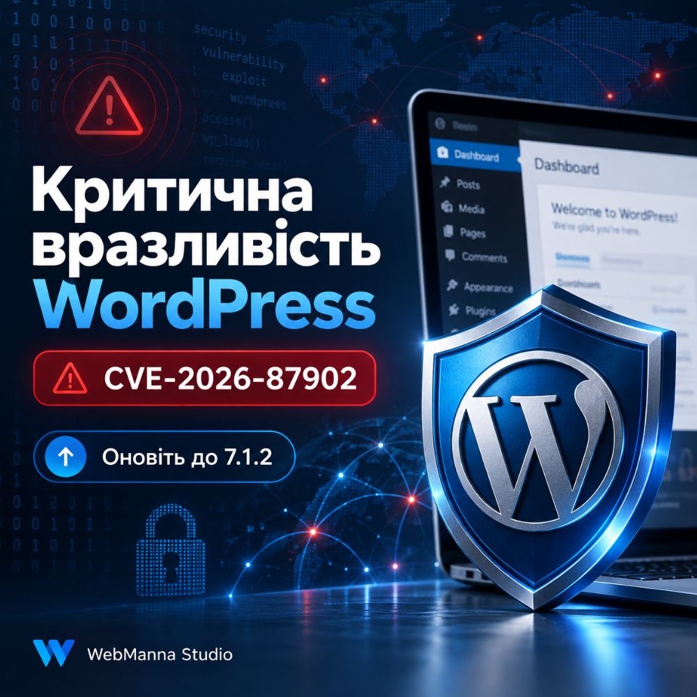 Критична вразливість WordPress CVE-2026-87902 | WebManna Studio Одеса