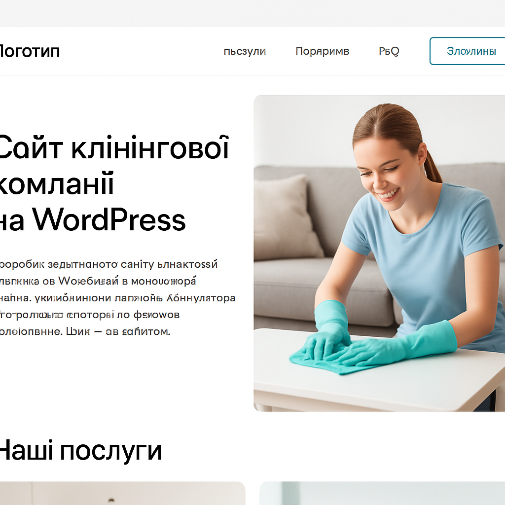 Прев’ю сайту 1 із 5: Сайт клінінгової компанії на WordPress