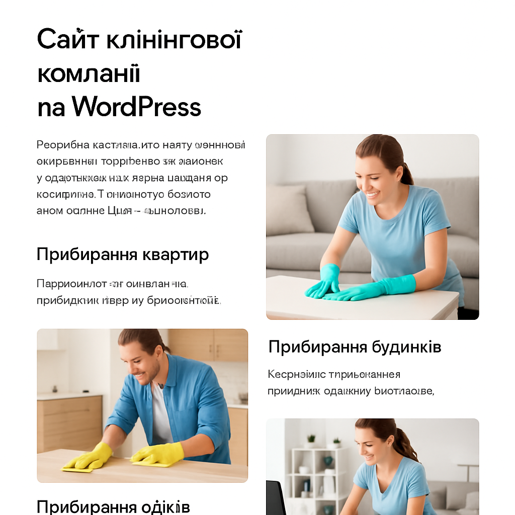 Прев’ю сайту 2 із 5: Сайт клінінгової компанії на WordPress