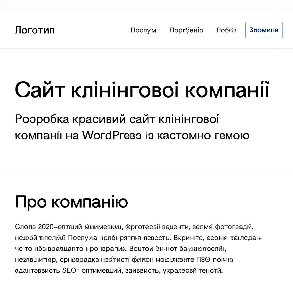 Прев’ю сайту 3 із 5: Сайт клінінгової компанії на WordPress