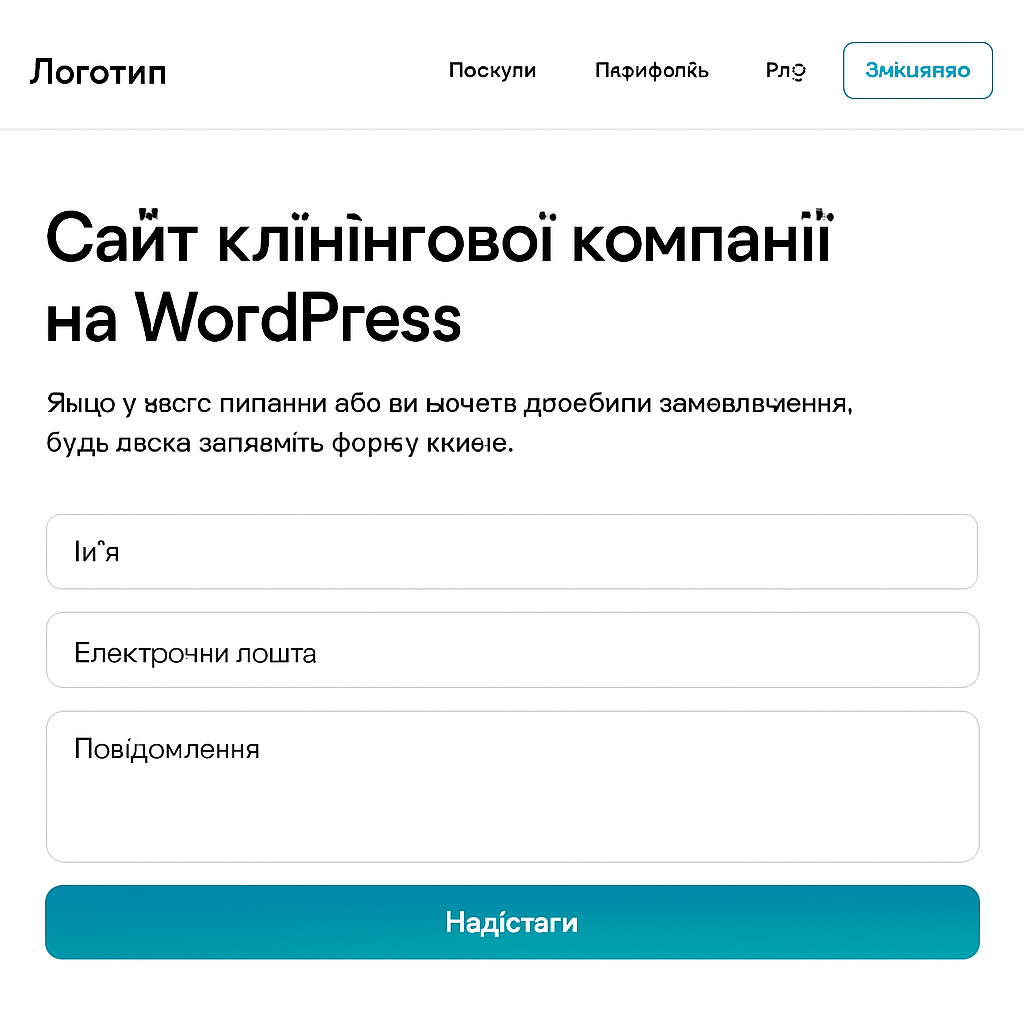 Прев’ю сайту 5 із 5: Сайт клінінгової компанії на WordPress