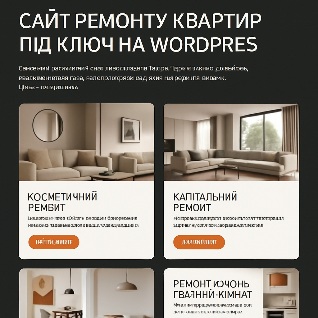 Прев’ю сайту 2 із 5: Сайт ремонту квартир під ключ на WordPress
