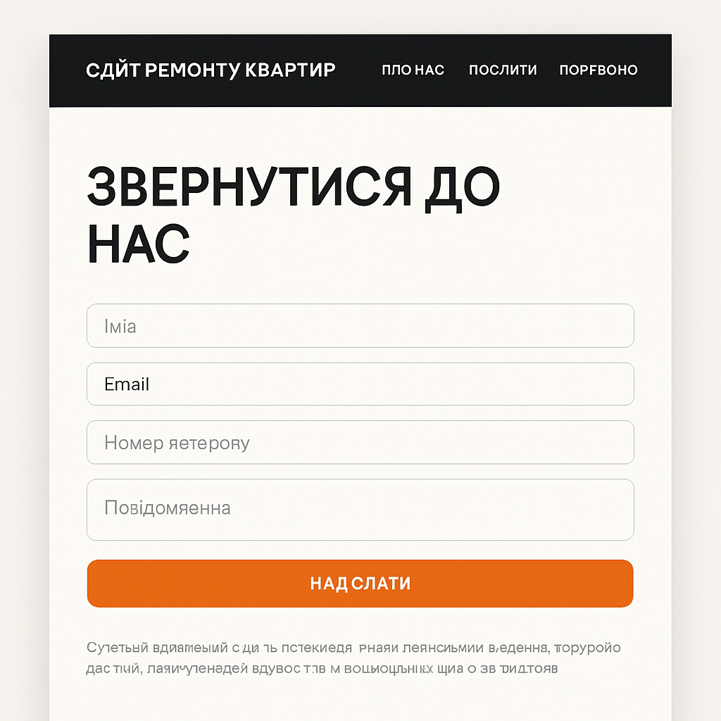 Прев’ю сайту 5 із 5: Сайт ремонту квартир під ключ на WordPress