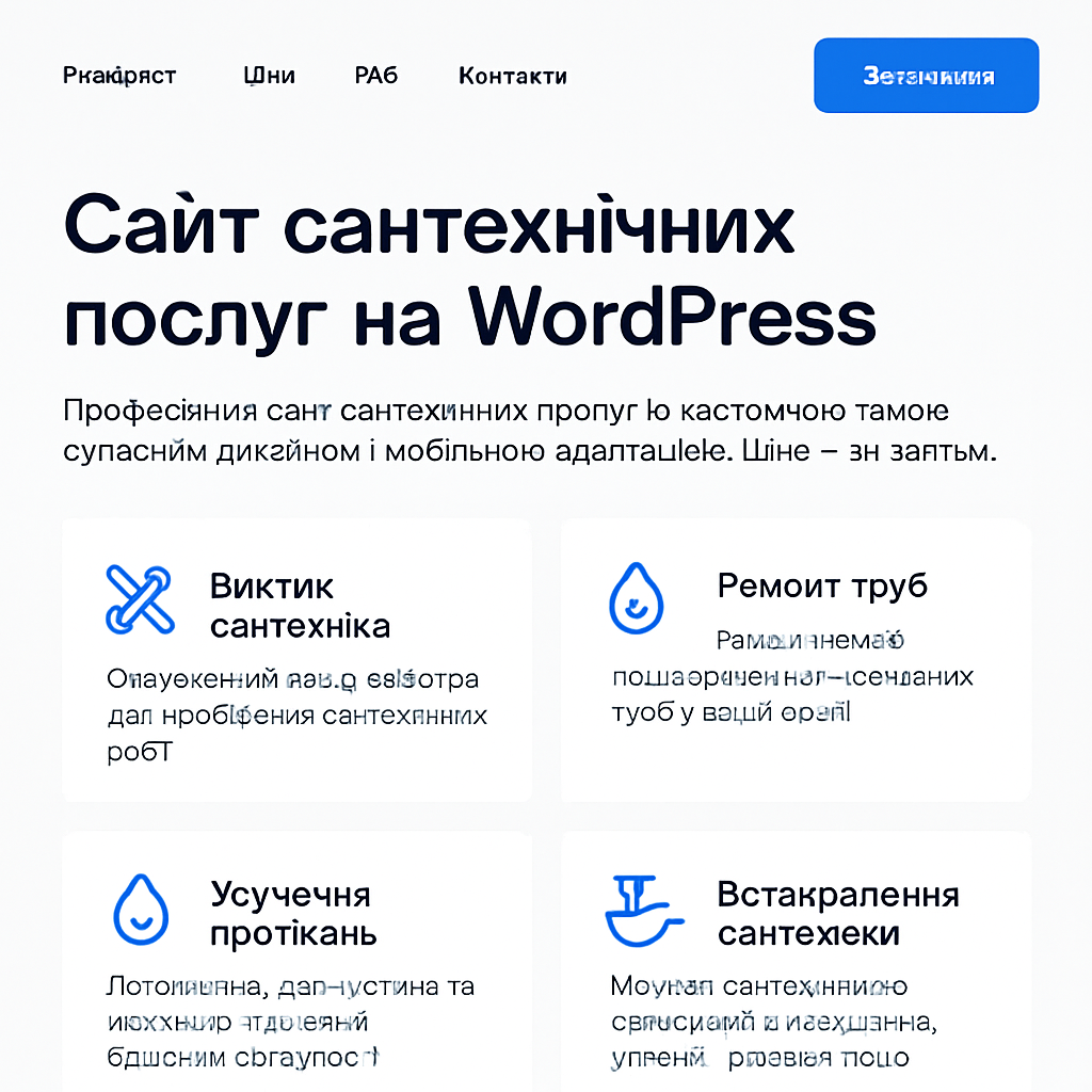 Прев’ю сайту 2 із 5: Сайт сантехнічних послуг на WordPress