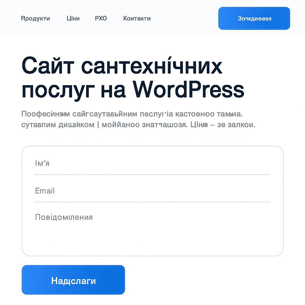 Прев’ю сайту 5 із 5: Сайт сантехнічних послуг на WordPress
