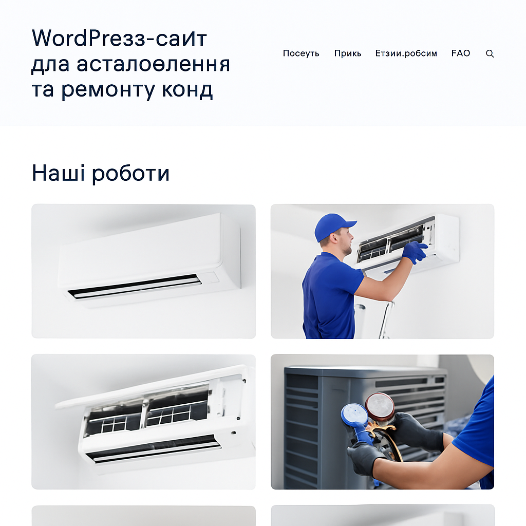 Прев’ю сайту 4 із 5: WordPress-сайт для встановлення та ремонту кондиціонерів