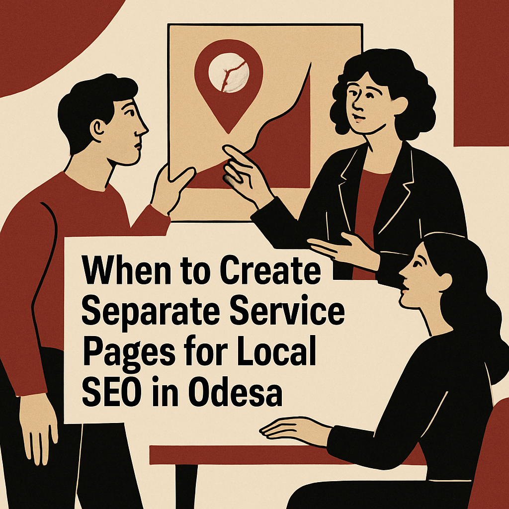 Illustrated banner: When to Create Separate Service Pages for Local SEO in Odesa